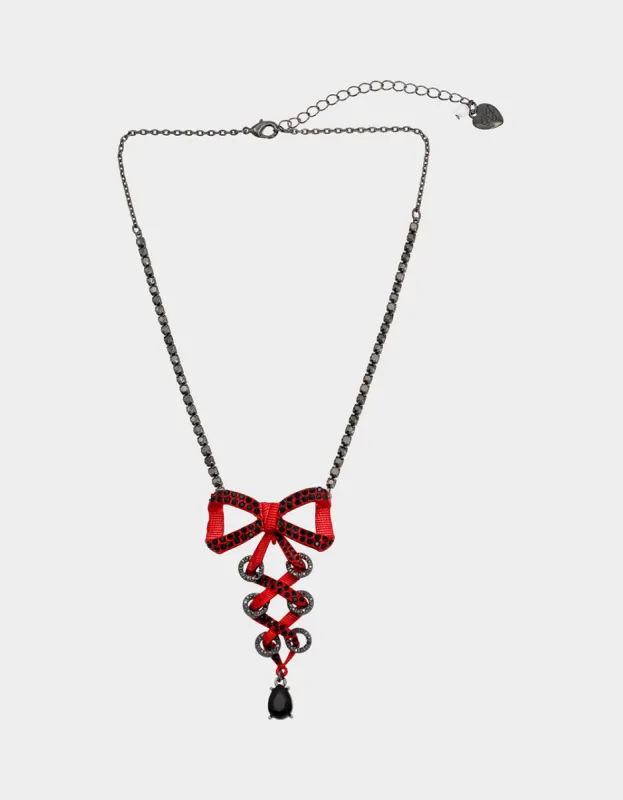 RED BOWS BOW CORSET PENDANT RED sold by Betsey Johnson