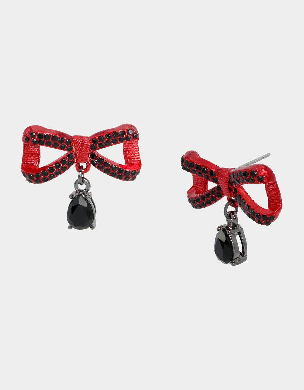 RED BOWS BOW STONE DROP EARRINGS RED sold by Betsey Johnson