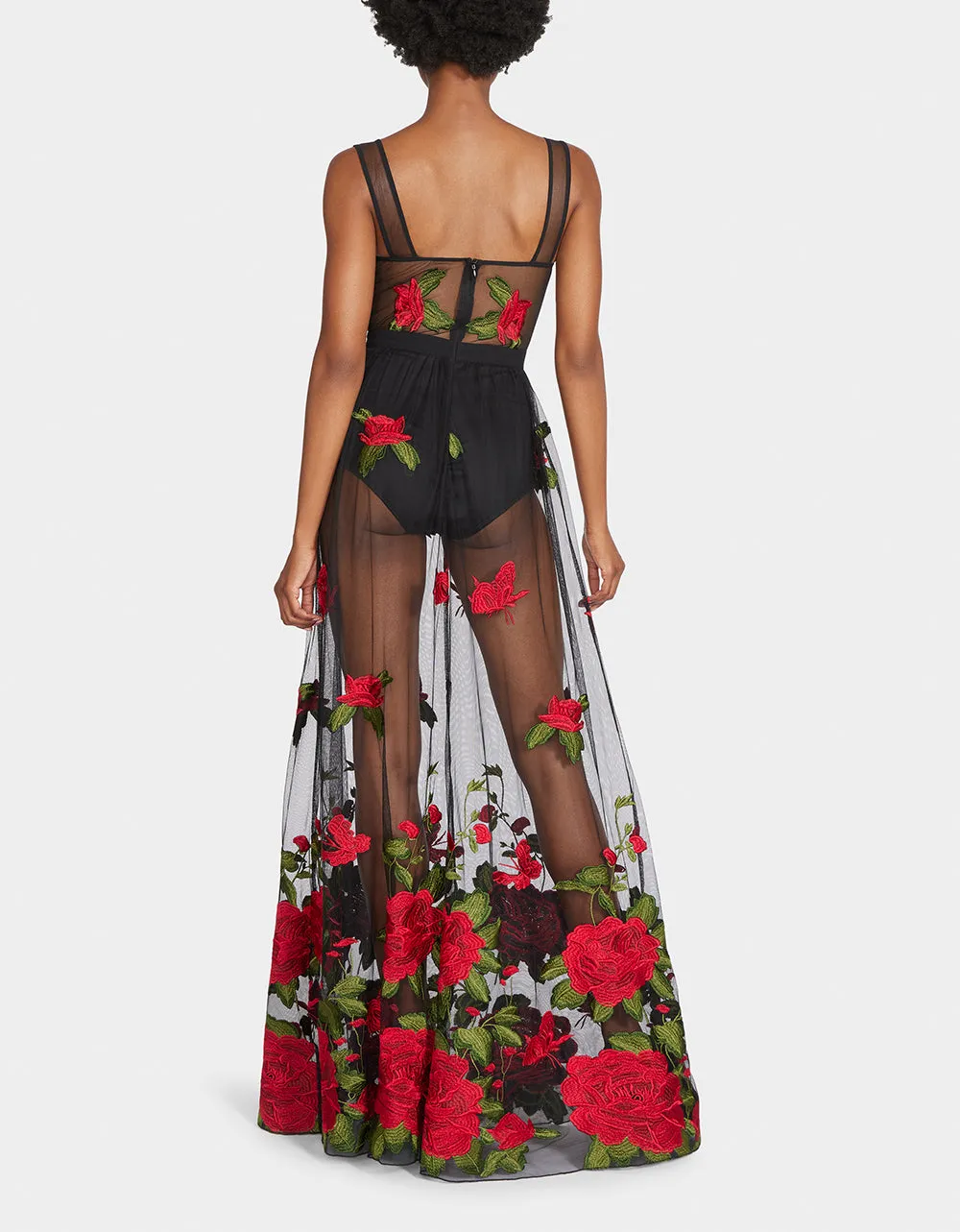 ROSIE SHEER MAXI DRESS BLACK RED sold by Betsey Johnson product image thumbnail 3