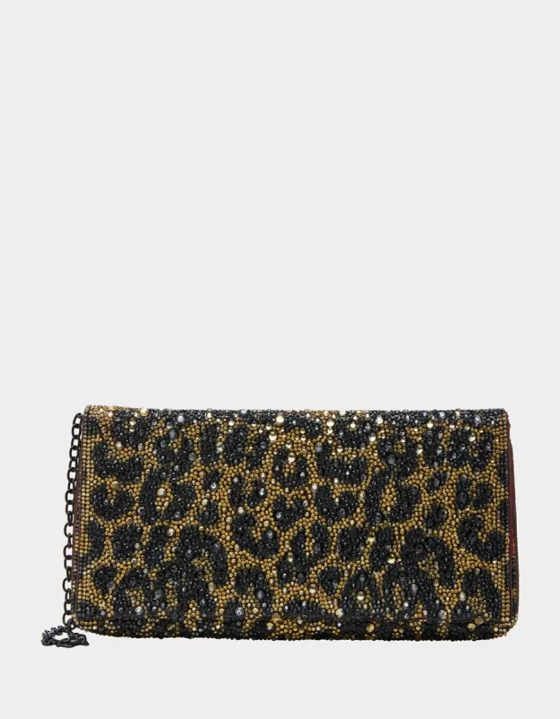 SOFT RHINESTONE CLUTCH LEOPARD sold by Betsey Johnson