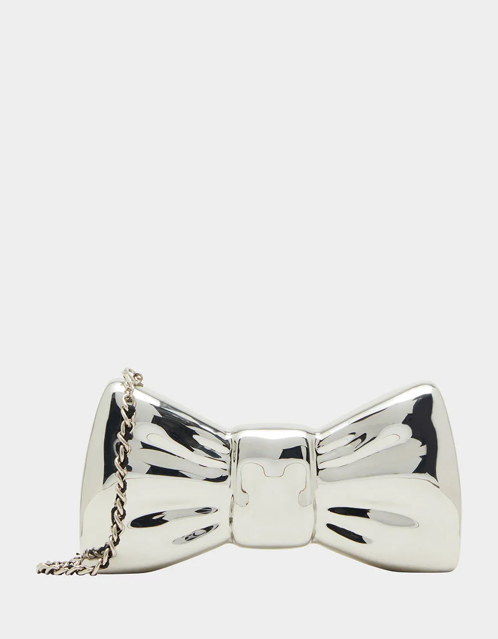 METAL BOW CLUTCH SILVER sold by Betsey Johnson