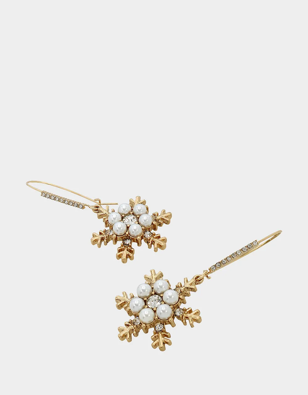 SNOW SPECIAL SNOWFLAKE SHEPHERD HOOK EARRINGS PEARL sold by Betsey Johnson product image thumbnail 2