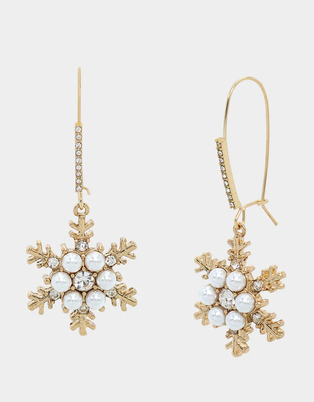 SNOW SPECIAL SNOWFLAKE SHEPHERD HOOK EARRINGS PEARL sold by Betsey Johnson