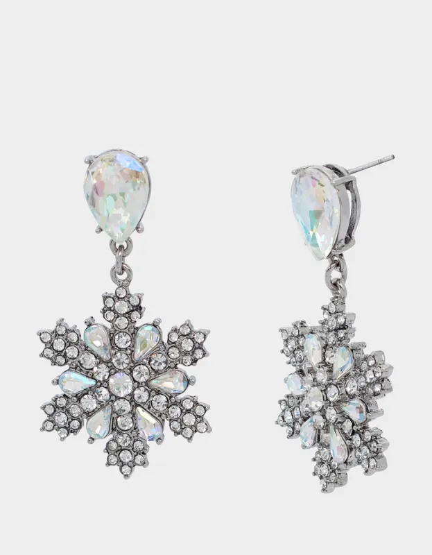 SNOW SPECIAL SNOWFLAKE DROP EARRINGS CRYSTAL sold by Betsey Johnson