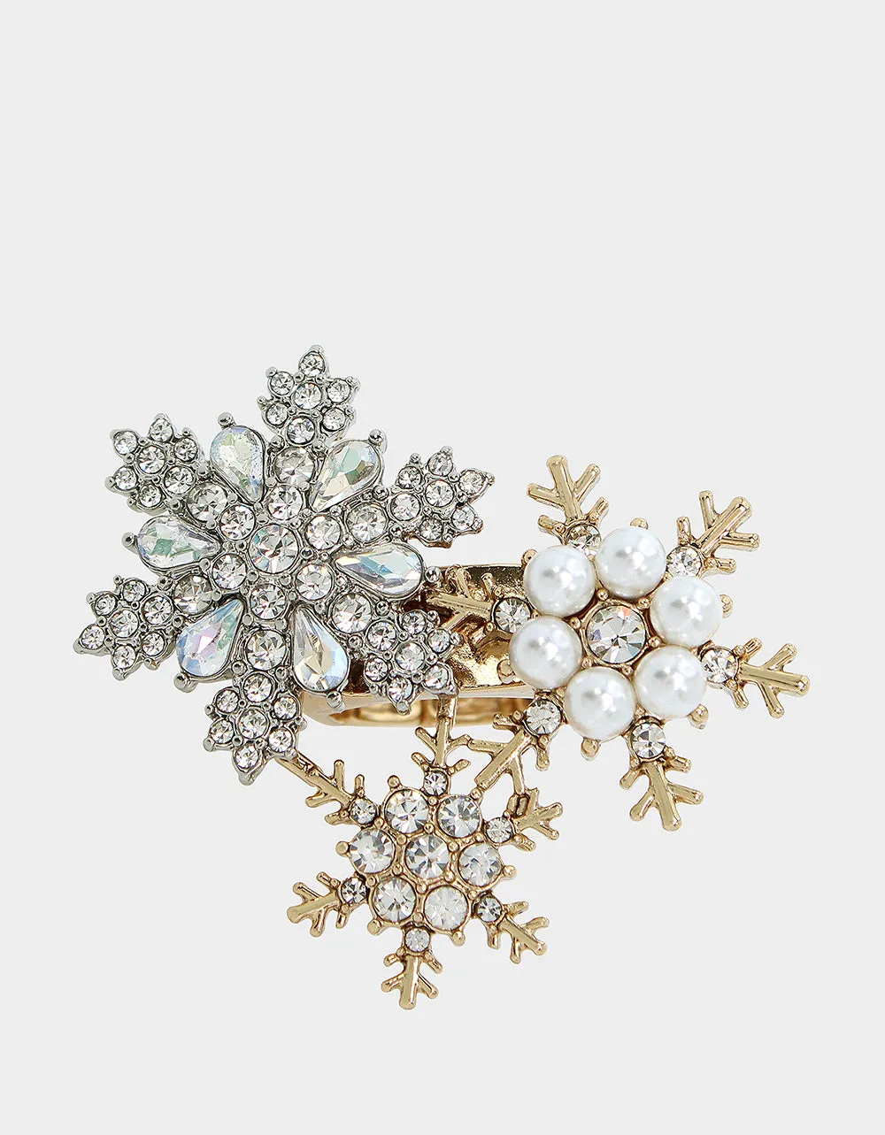 SNOW SPECIAL SNOWFLAKE STRETCH RING CRYSTAL sold by Betsey Johnson
