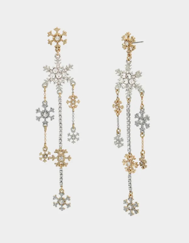 SNOW SPECIAL SNOWFLAKE CHANDELIER EARRINGS CRYSTAL sold by Betsey Johnson