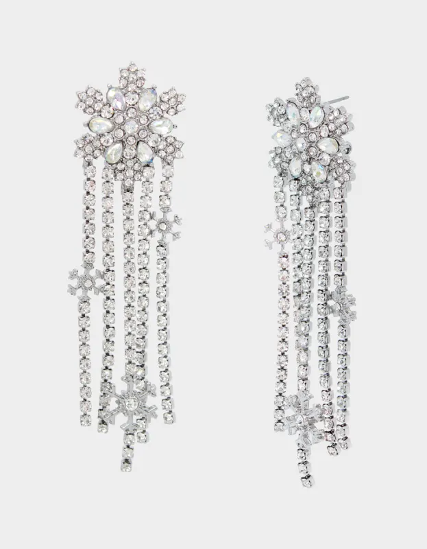 SNOW SPECIAL SNOWFLAKE STONE CHANDELIER EARRINGS CRYSTAL sold by Betsey Johnson