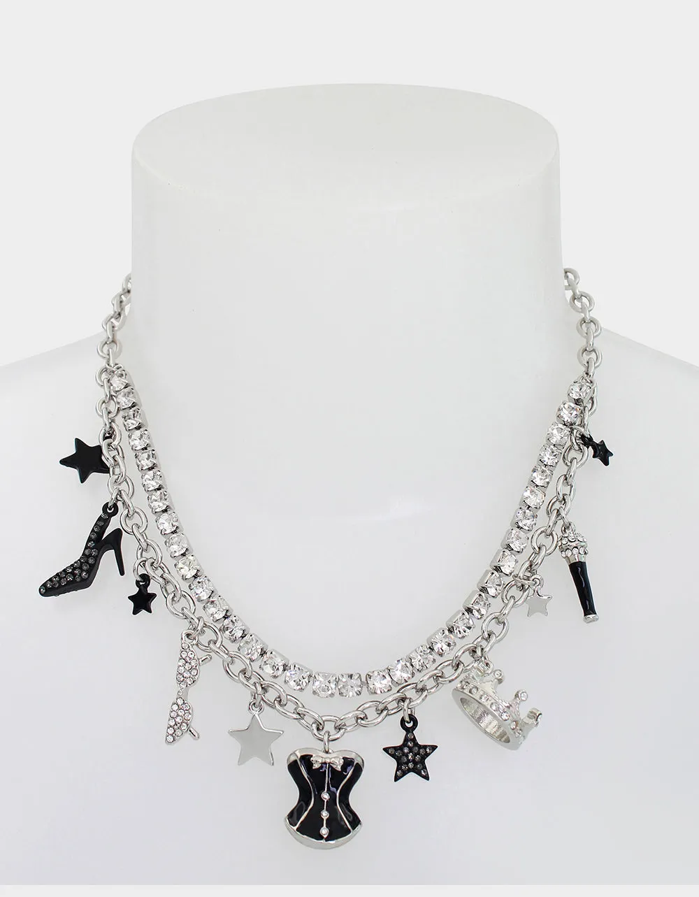 MIDNIGHT MAGIC CORSET CHARM FRONTAL NECKLACE BLACK sold by Betsey Johnson product image thumbnail 3