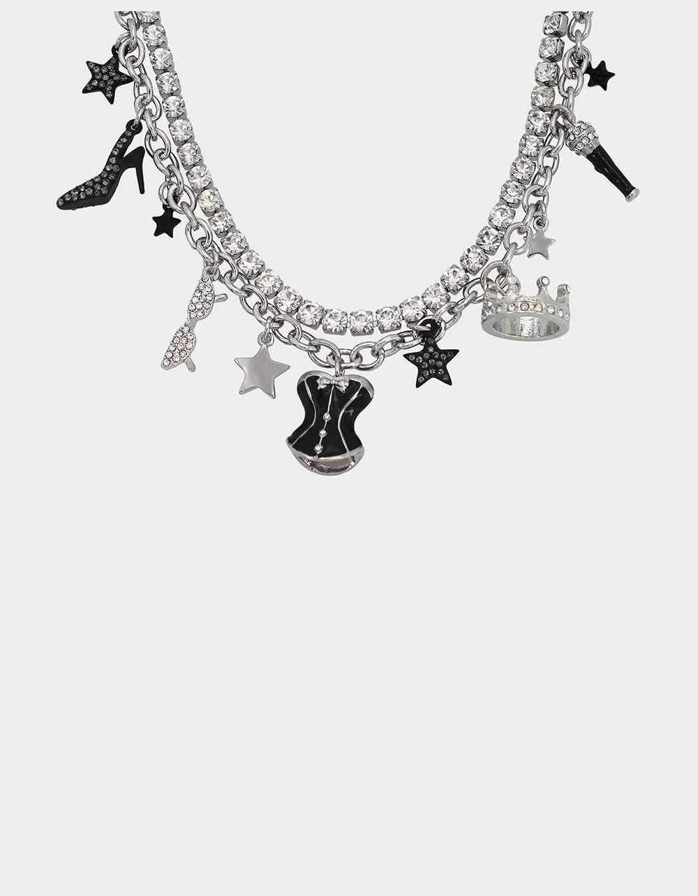 MIDNIGHT MAGIC CORSET CHARM FRONTAL NECKLACE BLACK sold by Betsey Johnson product image thumbnail 2