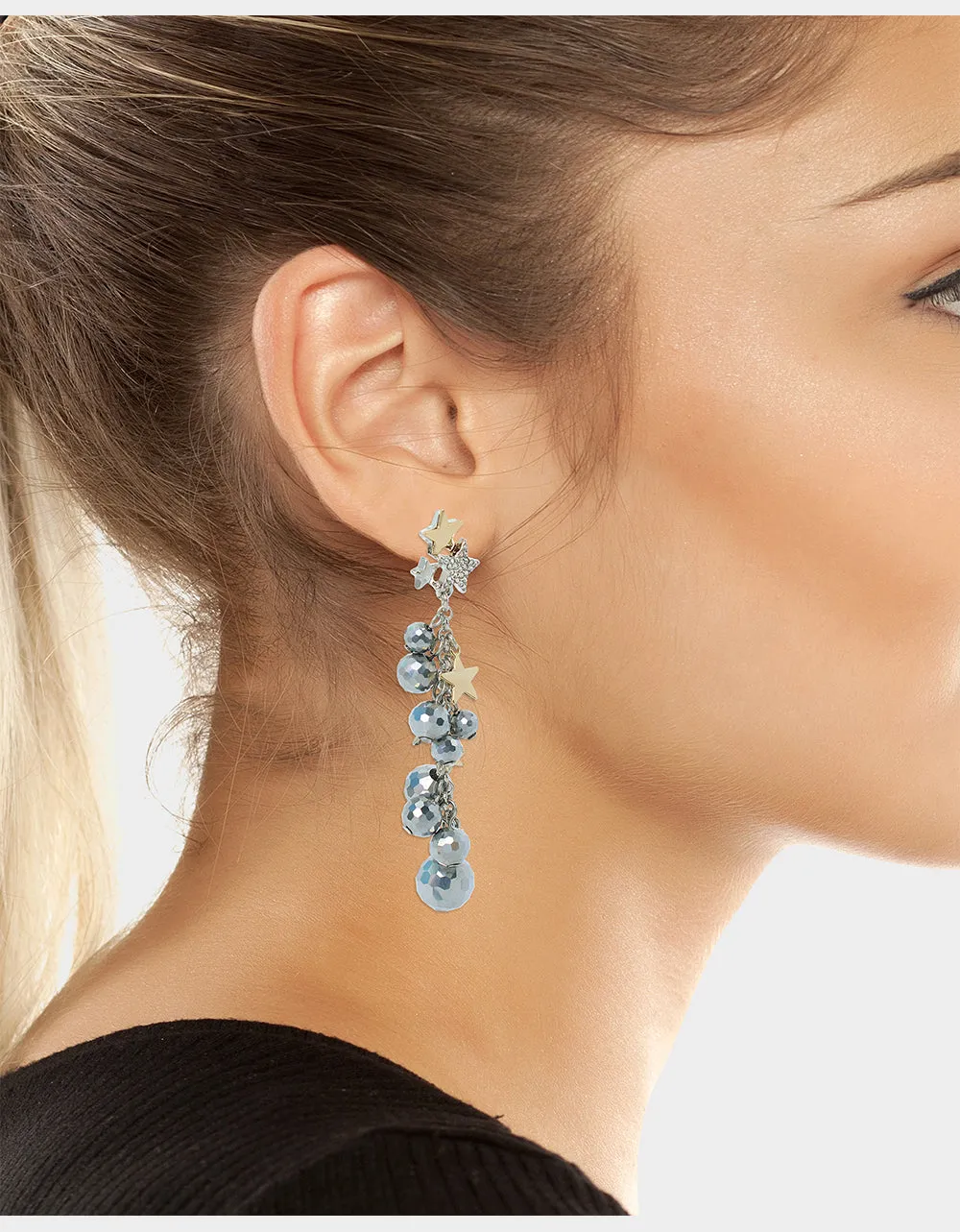 MIDNIGHT MAGIC DISCO LINEAR EARRINGS CRYSTAL sold by Betsey Johnson product image thumbnail 3