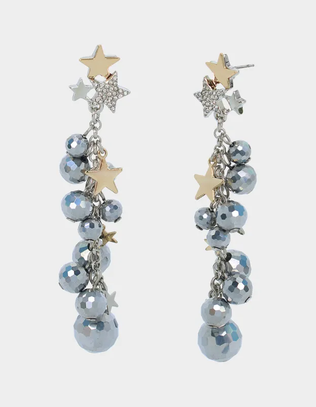 MIDNIGHT MAGIC DISCO LINEAR EARRINGS CRYSTAL sold by Betsey Johnson