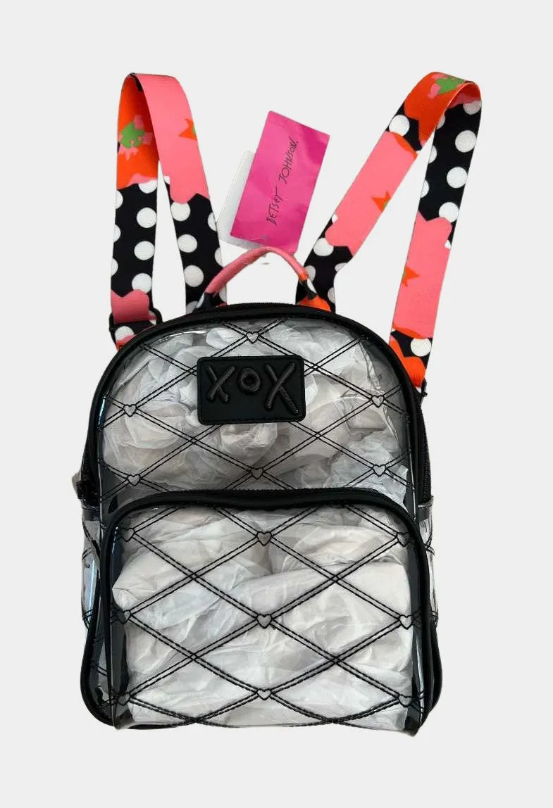 Betsey Johnson XOX Clear Black Multi Strap Backpack Bag | RE:LUV sold by Betsey Johnson