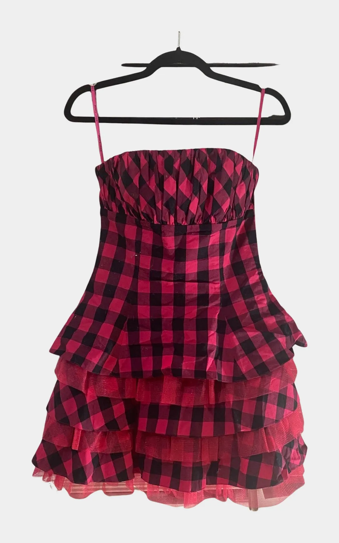 Pink and Black Checkered Mini Dress | RE:LUV sold by Betsey Johnson
