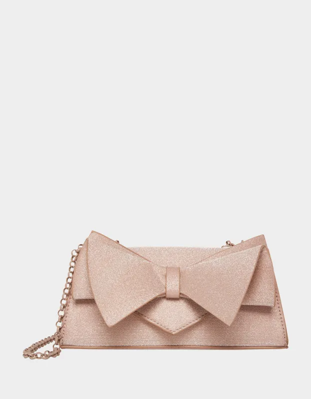 ANGULAR BOW CONVERTIBLE BAG CHAMPAGNE | RE:LUV sold by Betsey Johnson
