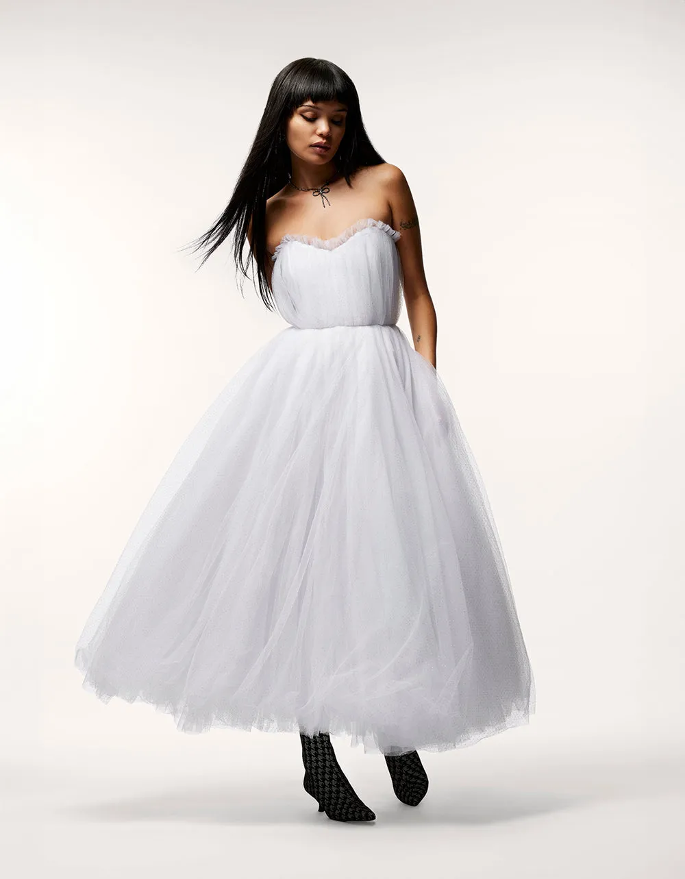 BRIDE VIBES TULLE DRESS WHITE | RE:LUV sold by Betsey Johnson