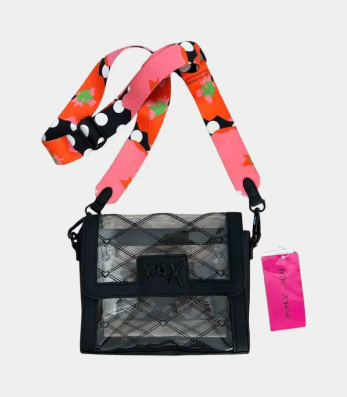 Betsey Johnson Crossbody Polka Black Clear Bag | RE:LUV sold by Betsey Johnson