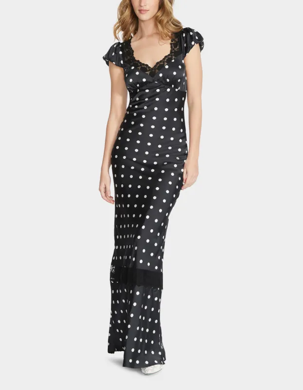 LAURA MAXI DRESS BLACK WHITE made by Betsey Johnson