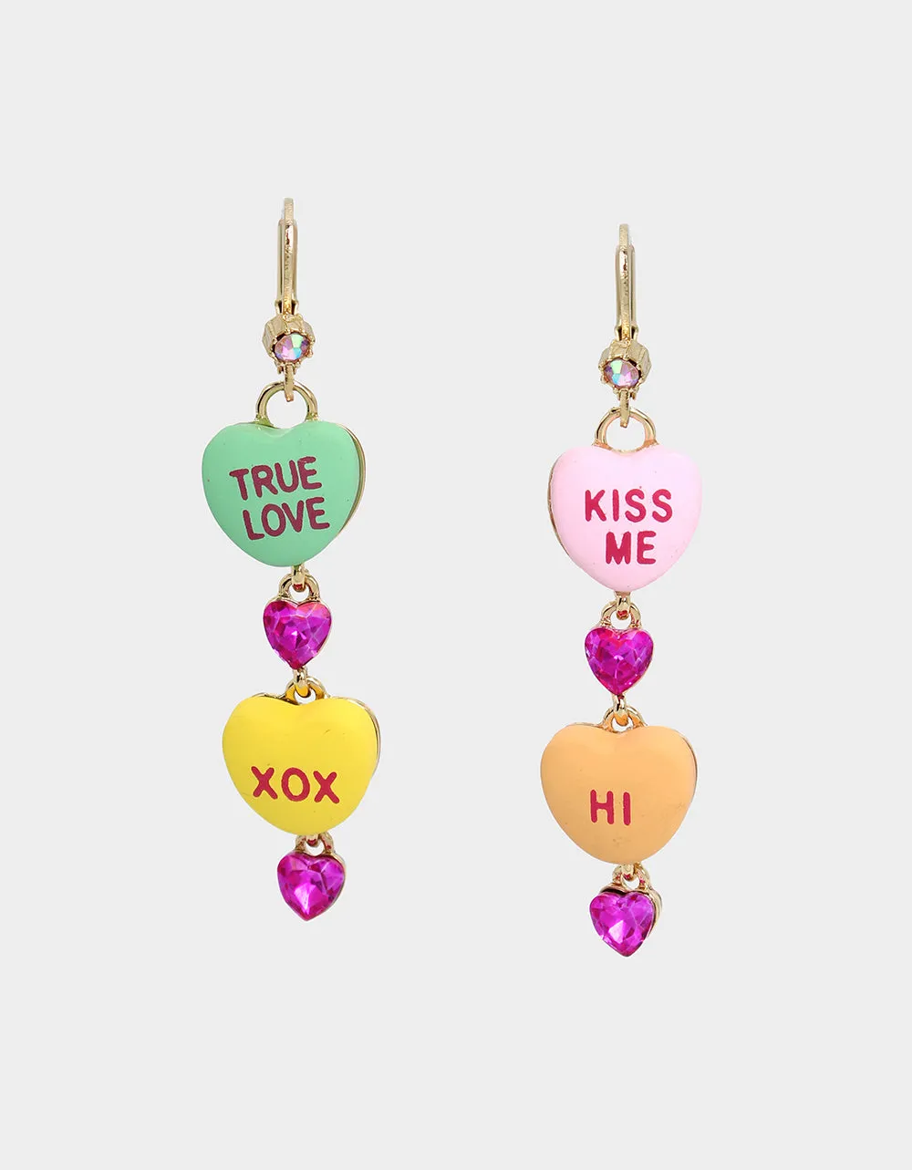 THINK PINK SWEETHEART MISMATCH EARRINGS MULTI sold by Betsey Johnson
