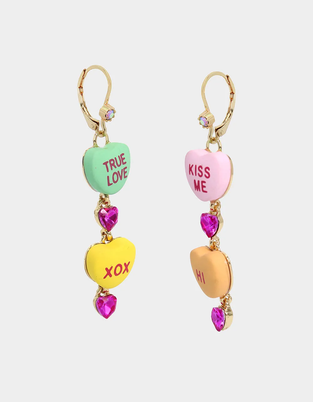 THINK PINK SWEETHEART MISMATCH EARRINGS MULTI sold by Betsey Johnson product image thumbnail 3