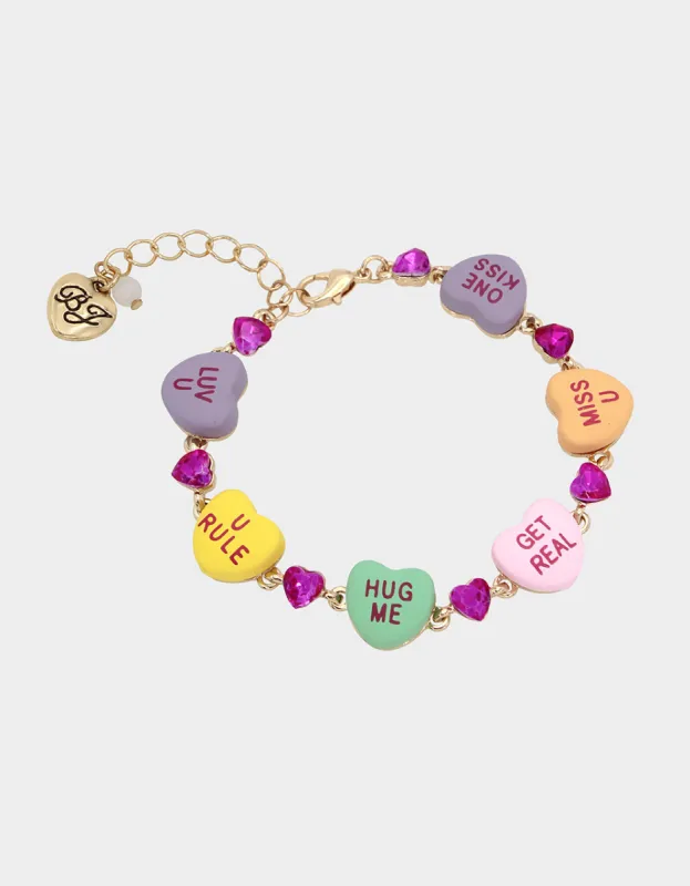 THINK PINK SWEETHEART FLEX BRACELET MULTI sold by Betsey Johnson
