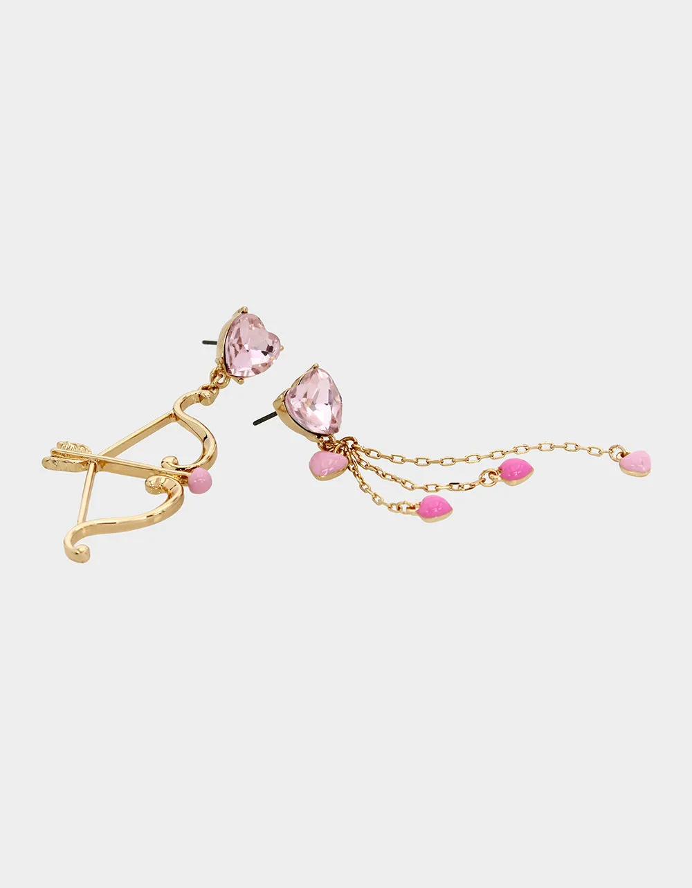 THINK PINK HEART ARROW MISMATCH LINEAR EARRINGS LIGHT PINK sold by Betsey Johnson product image thumbnail 2