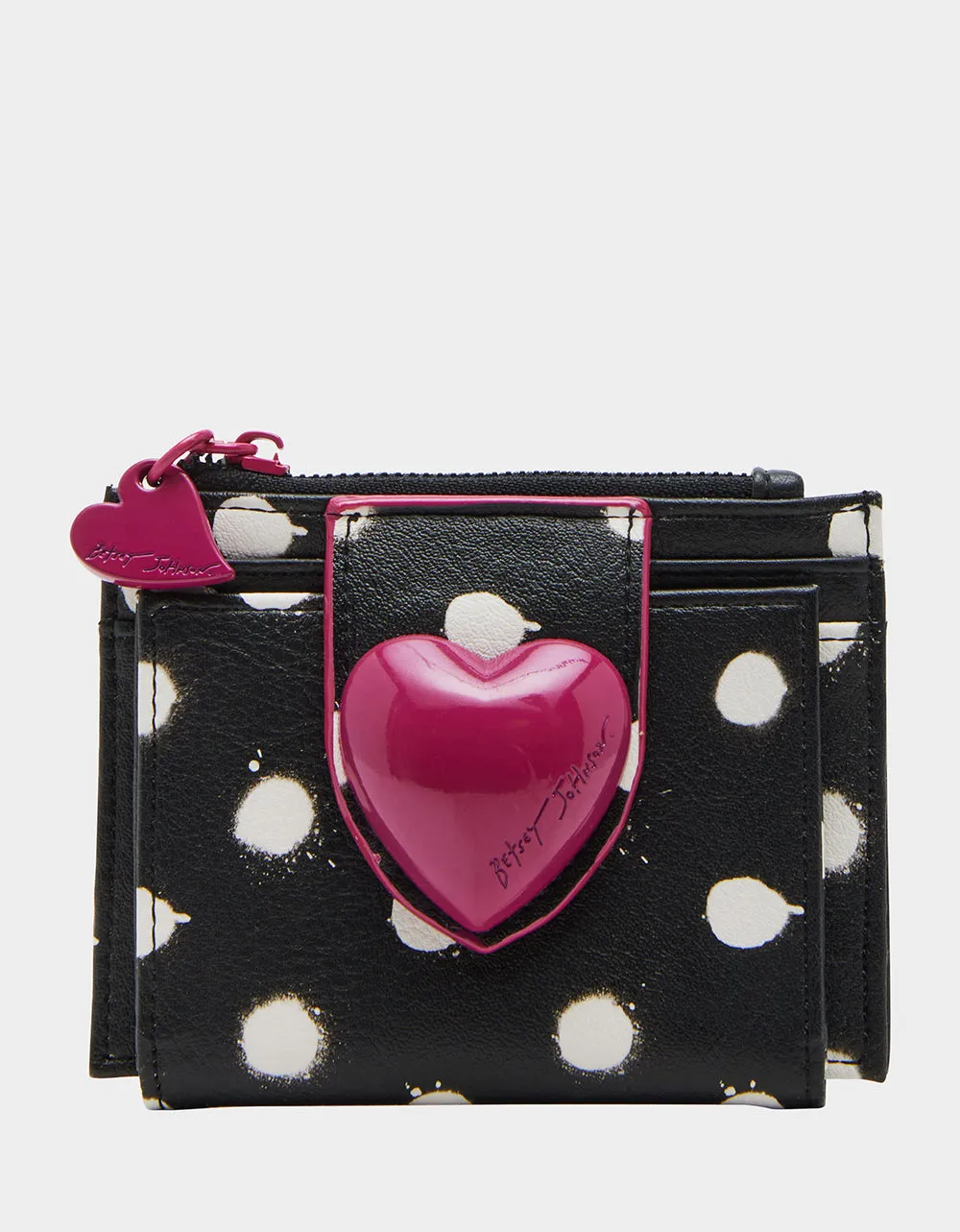 HEART BIFOLD WALLET BLACK PINK sold by Betsey Johnson
