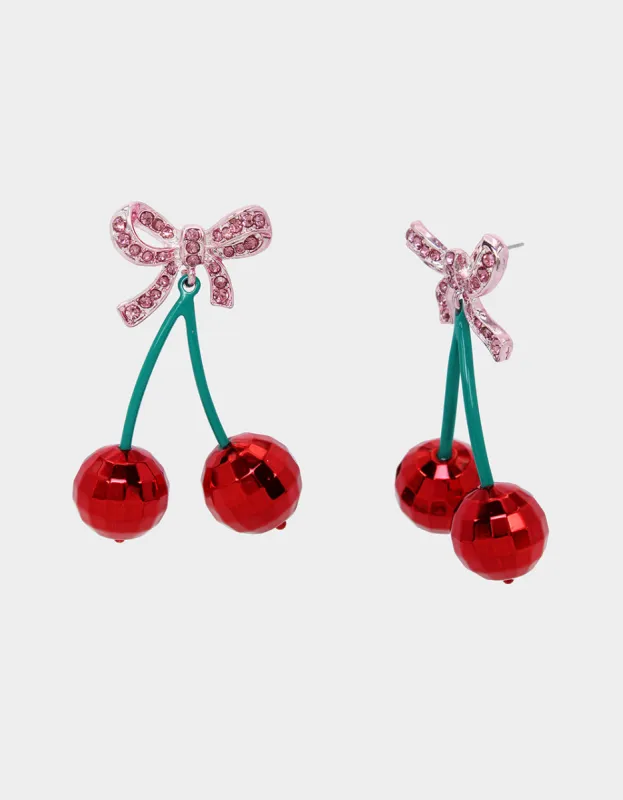 THINK PINK CHERRY DROP EARRINGS MULTI sold by Betsey Johnson
