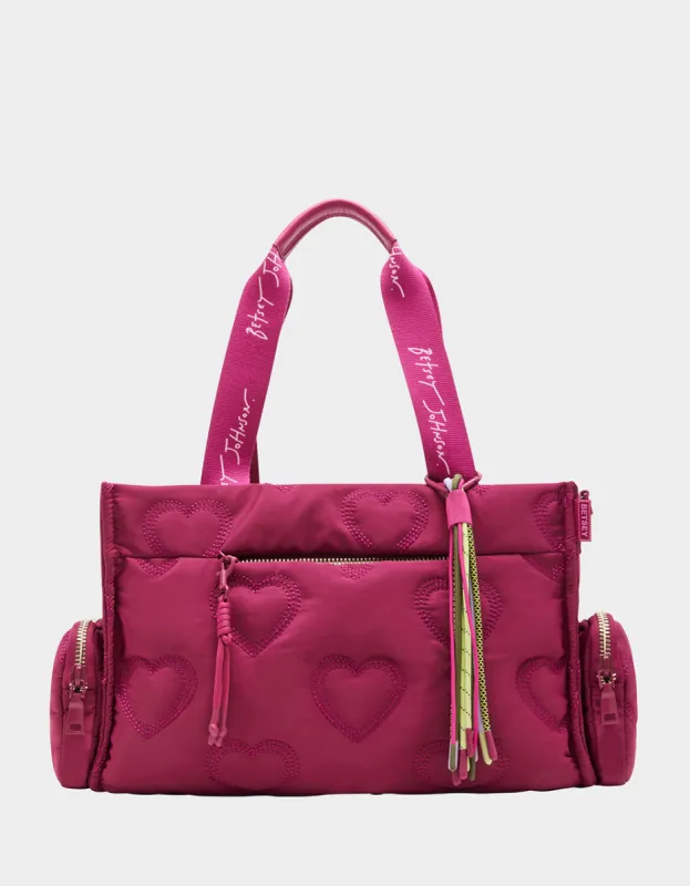 BUNGEE NYLON SATCHEL PINK sold by Betsey Johnson