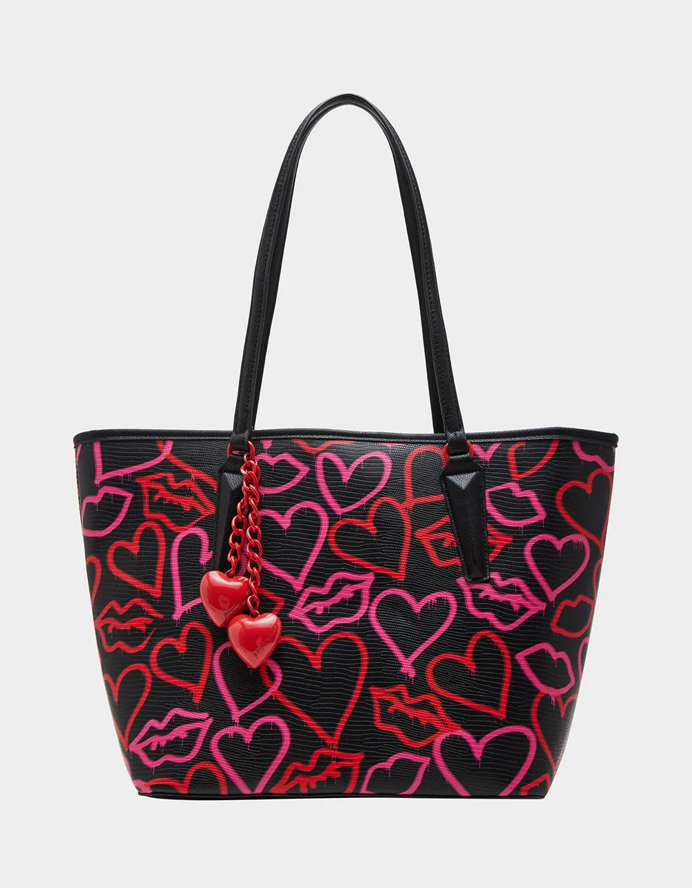 GRAFFITI HEART TOTE BLACK MULTI sold by Betsey Johnson