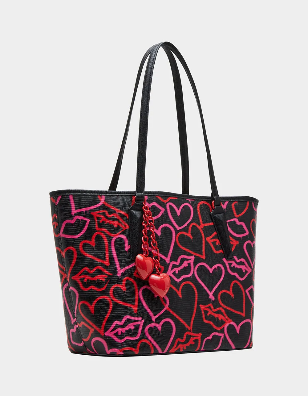 GRAFFITI HEART TOTE BLACK MULTI sold by Betsey Johnson product image thumbnail 2