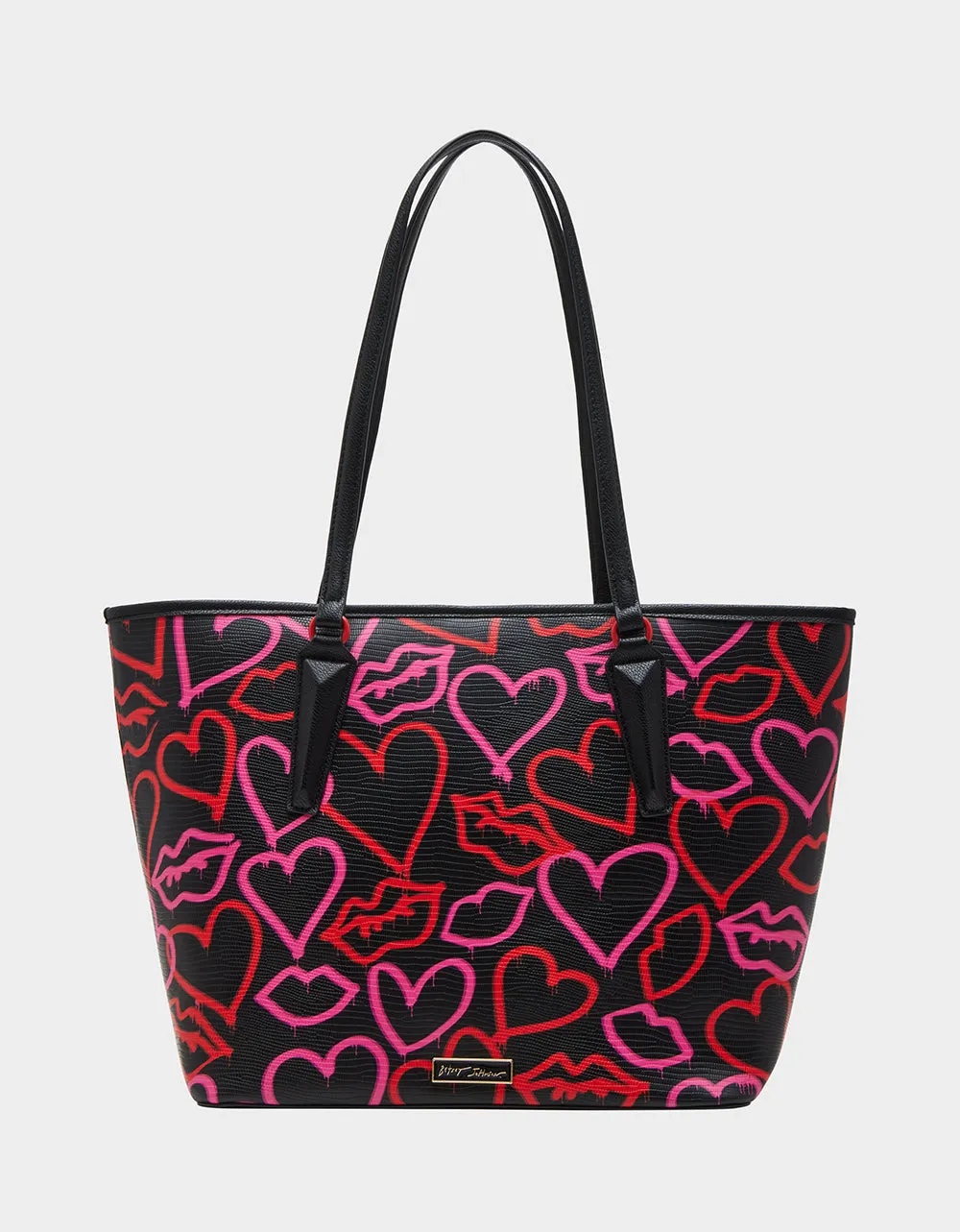 GRAFFITI HEART TOTE BLACK MULTI sold by Betsey Johnson product image thumbnail 5