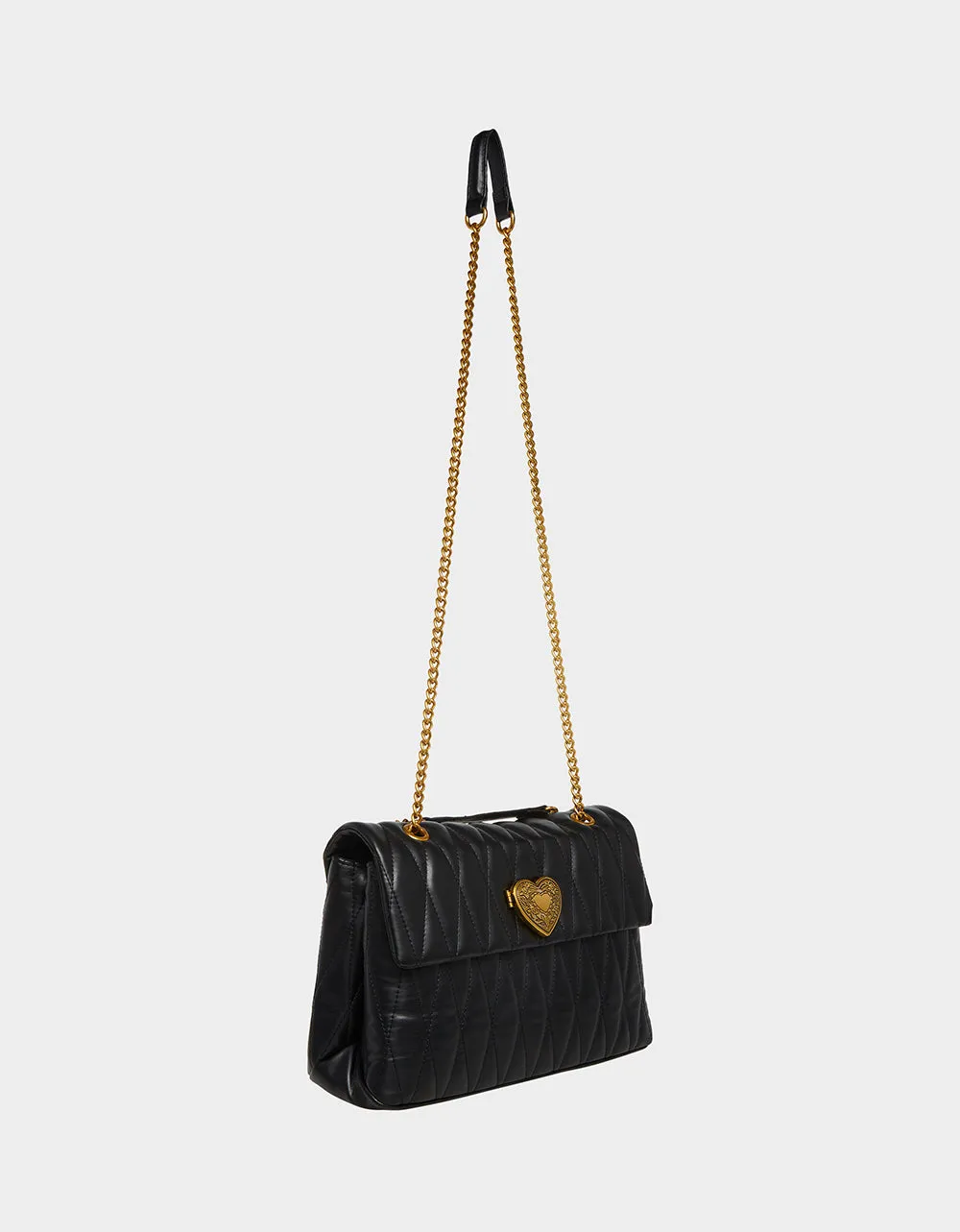 QUILTED BAG WITH HEART BLACK | RE:LUV sold by Betsey Johnson product image thumbnail 3