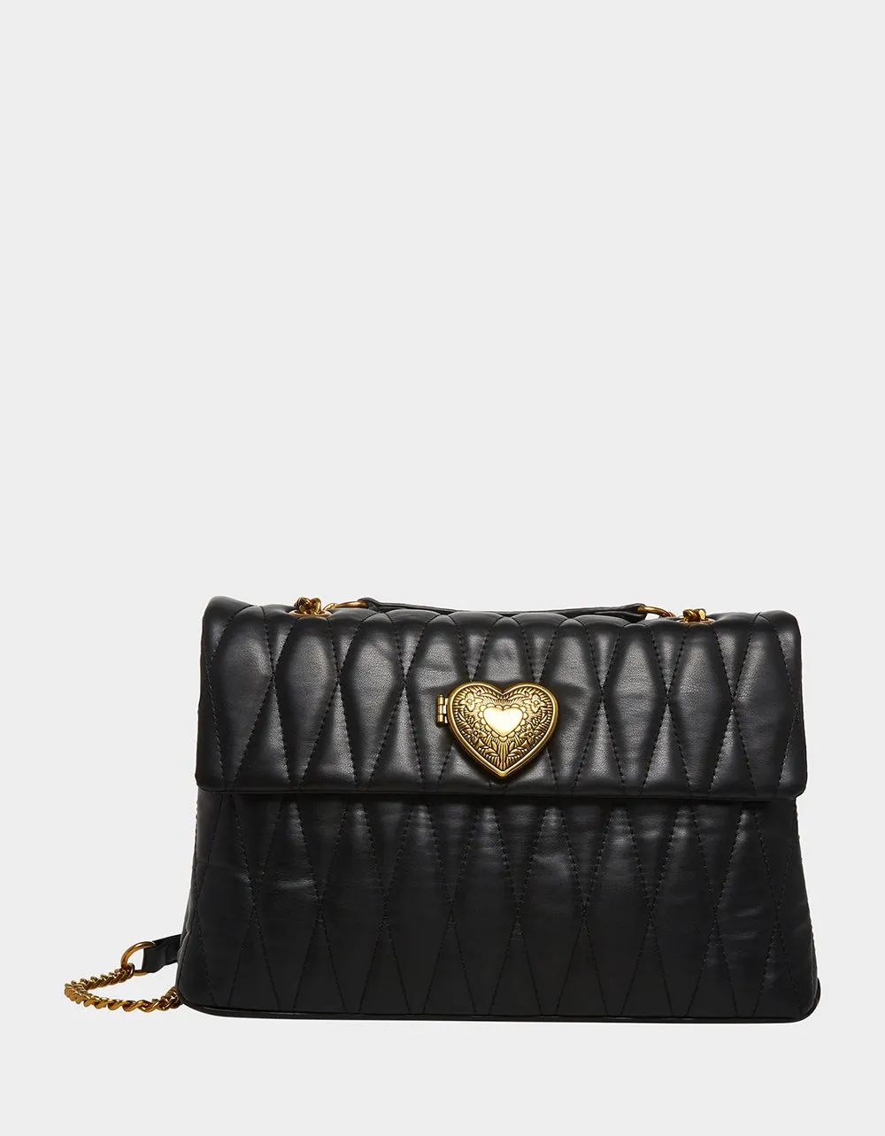 QUILTED BAG WITH HEART BLACK | RE:LUV sold by Betsey Johnson