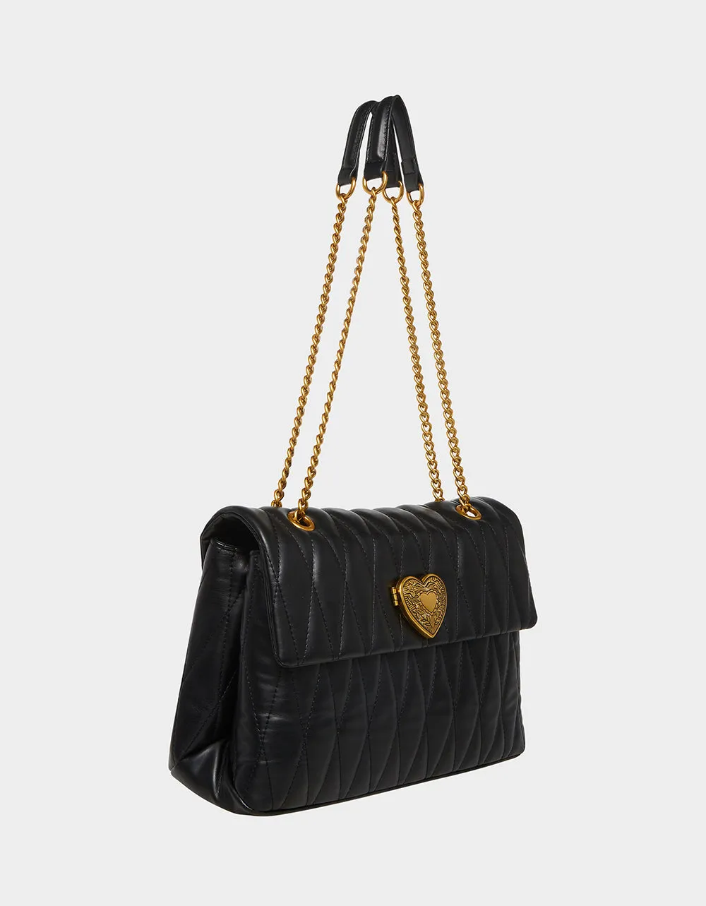 QUILTED BAG WITH HEART BLACK | RE:LUV sold by Betsey Johnson product image thumbnail 4