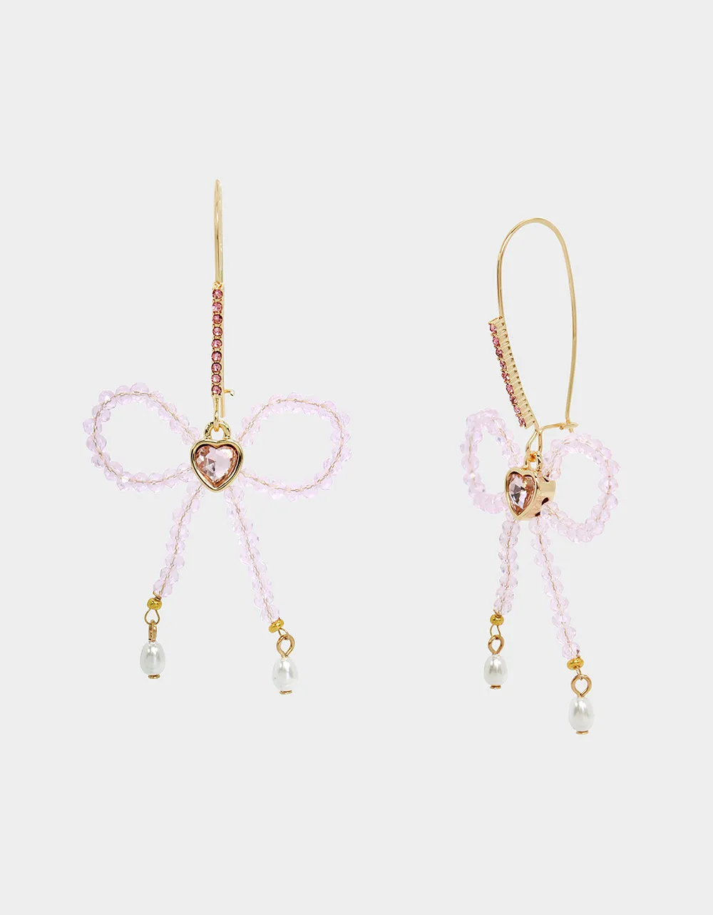 SWEETHEART SWOON BOW SHEPHERD HOOK EARRINGS PINK sold by Betsey Johnson