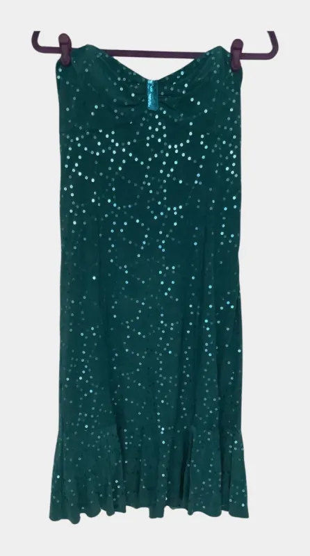 Betsey Johnson Teal Sequin Convertible Midi Dress L NWT OTHER | RE:LUV sold by Betsey Johnson