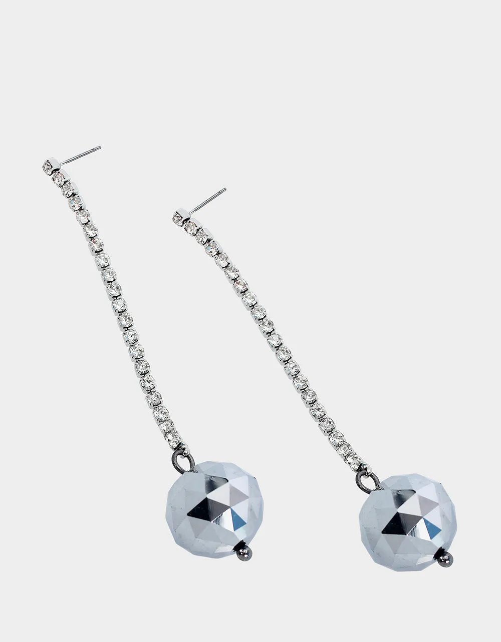 MIDNIGHT MAGIC DISCO LINEAR EARRINGS SILVER | RE:LUV sold by Betsey Johnson product image thumbnail 2