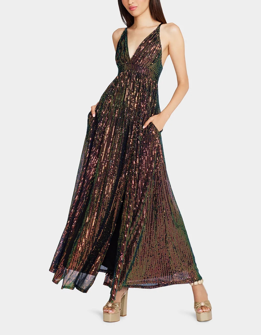 JAMES MAXI DRESS MULTI | RE:LUV sold by Betsey Johnson product image thumbnail 3