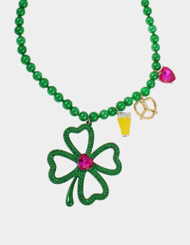 SHAMROCK N ROLL SHAMROCK PENDANT GREEN made by Betsey Johnson