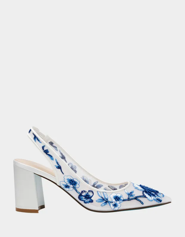 PAGE WHITE/BLUE FLORAL sold by Betsey Johnson