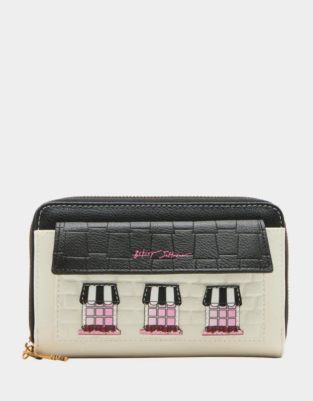 HOUSE OF BETSEY WALLET BLACK WHITE sold by Betsey Johnson