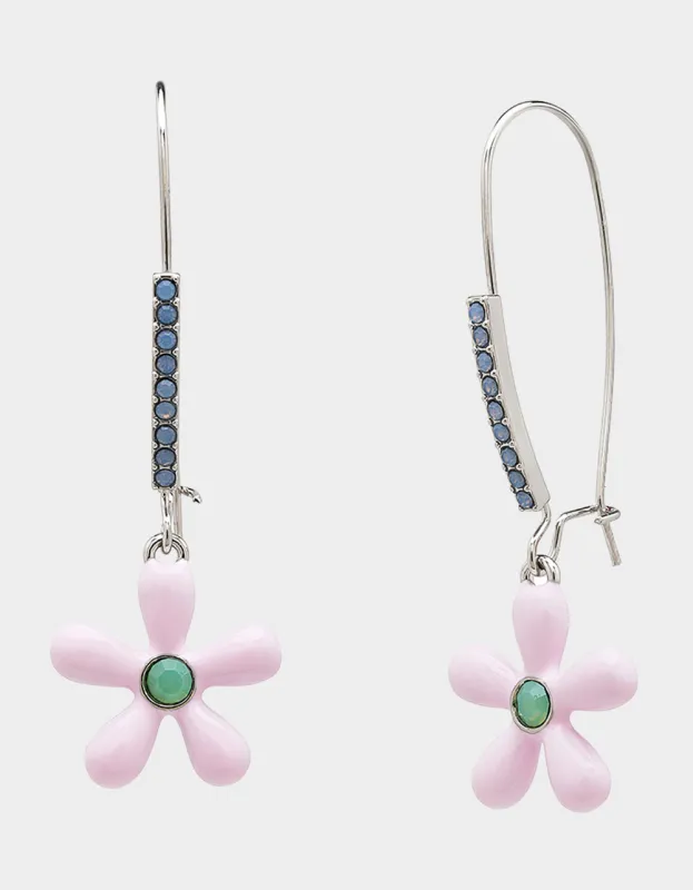 HOP TO IT FLOWER SHEPHERD HOOK EARRINGS PINK sold by Betsey Johnson