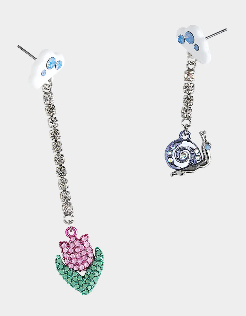 HOP TO IT SNAIL TULIP MISMATCH EARRINGS MULTI sold by Betsey Johnson product image thumbnail 2