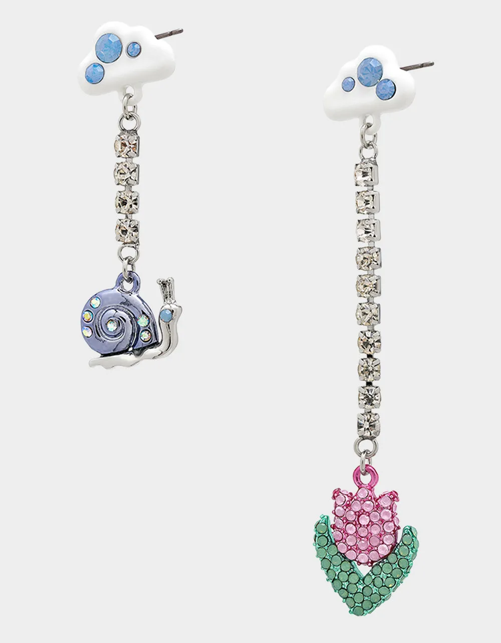 HOP TO IT SNAIL TULIP MISMATCH EARRINGS MULTI sold by Betsey Johnson
