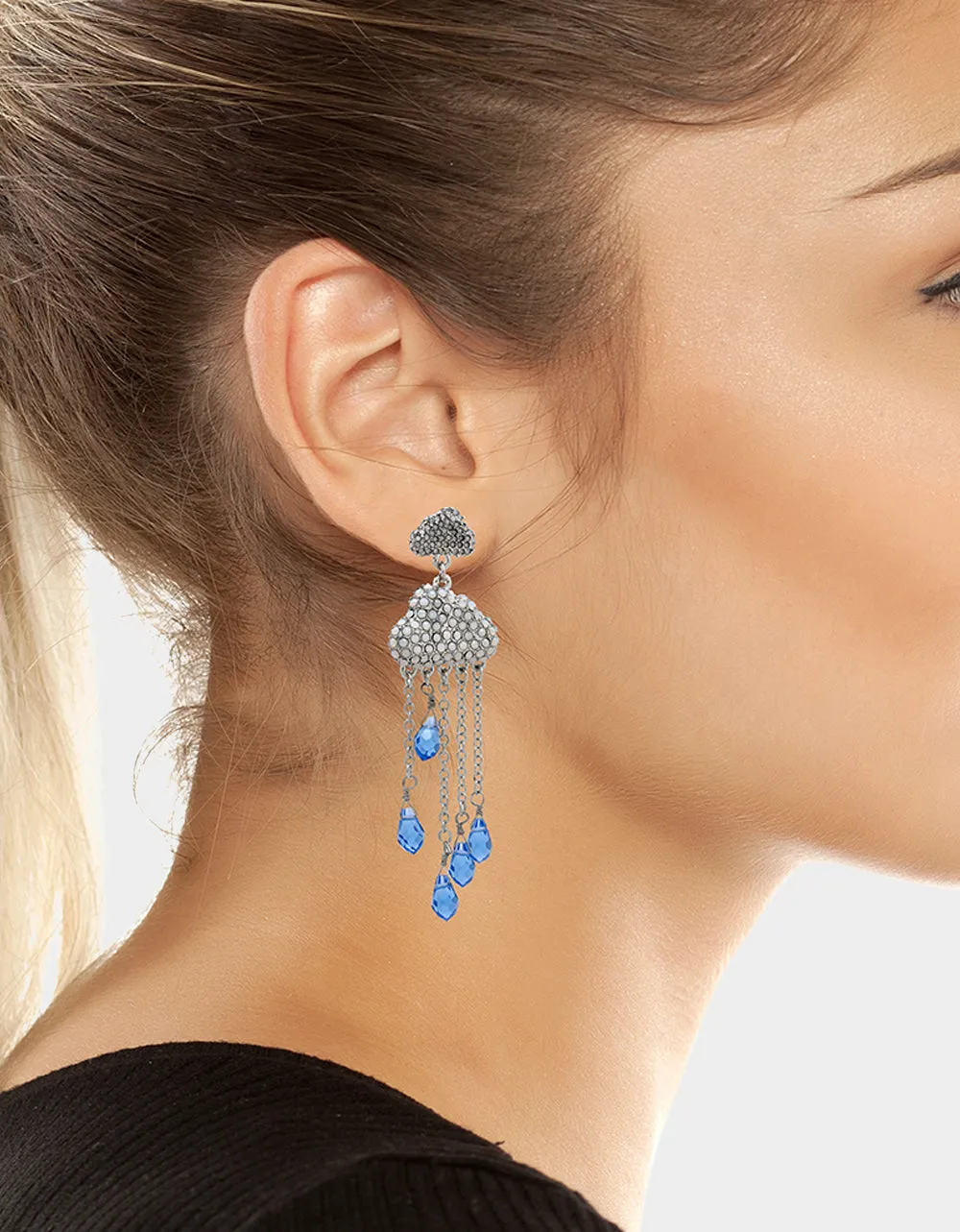 HOP TO IT CLOUD CHANDELIER EARRINGS BLUE sold by Betsey Johnson product image thumbnail 3