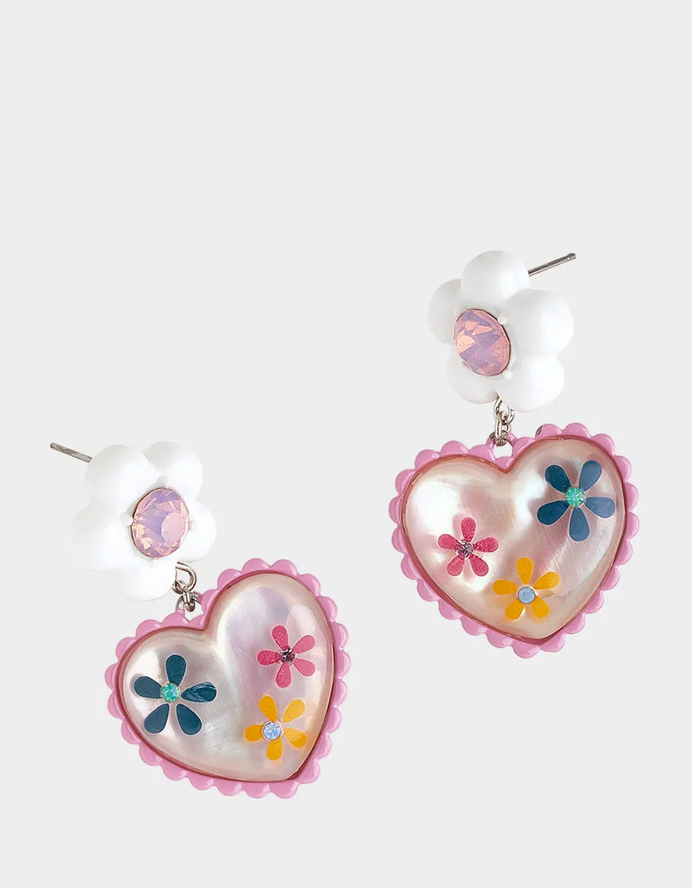 HOP TO IT FLOWER HEART DROP EARRINGS MULTI sold by Betsey Johnson product image thumbnail 2