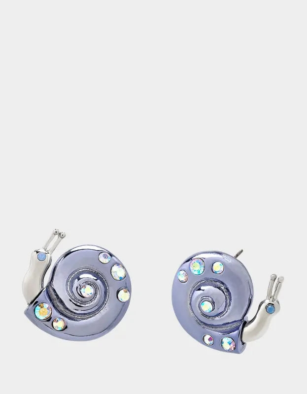 HOP TO IT SNAIL STUDS PURPLE sold by Betsey Johnson