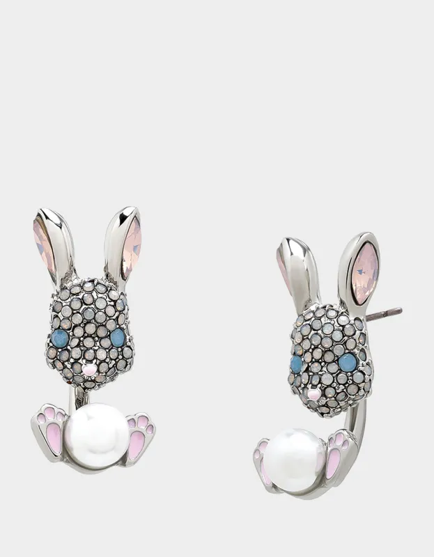 HOP TO IT BUNNY BARBELL EARRINGS PINK sold by Betsey Johnson