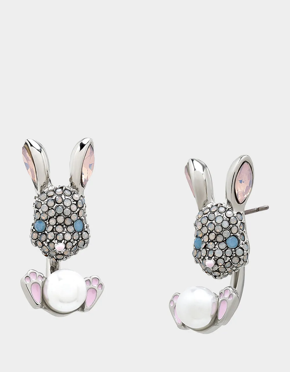 HOP TO IT BUNNY BARBELL EARRINGS PINK sold by Betsey Johnson