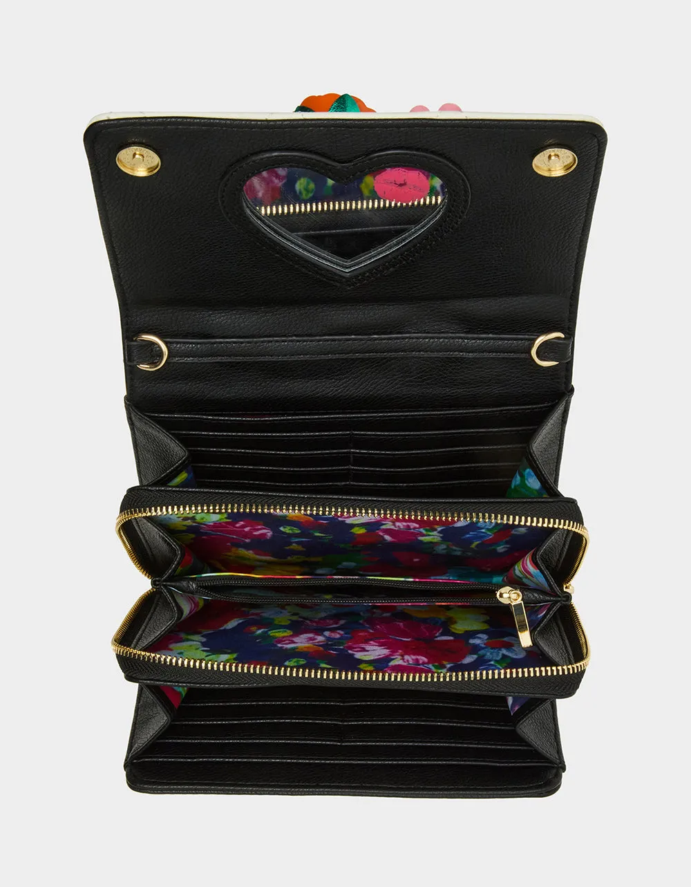 LOVELY BUNCH WALLET ON CHAIN BLACK WHITE sold by Betsey Johnson product image thumbnail 4